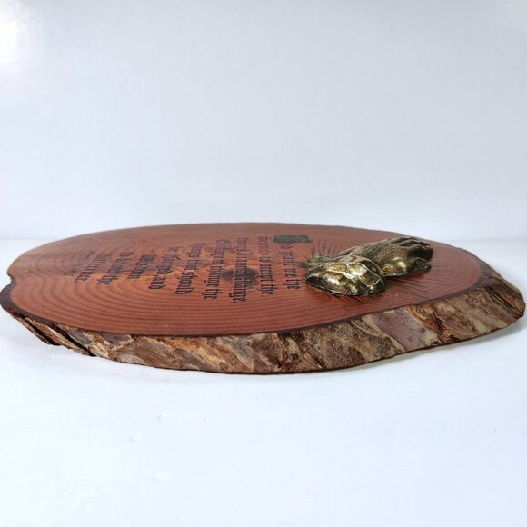 Serenity Prayer Vintage Wood Slab Live Edge Wall Art Praying Hands Hanging - Picture 8 of 10